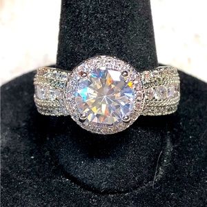 Wide band wedding style silver ring-NWOT